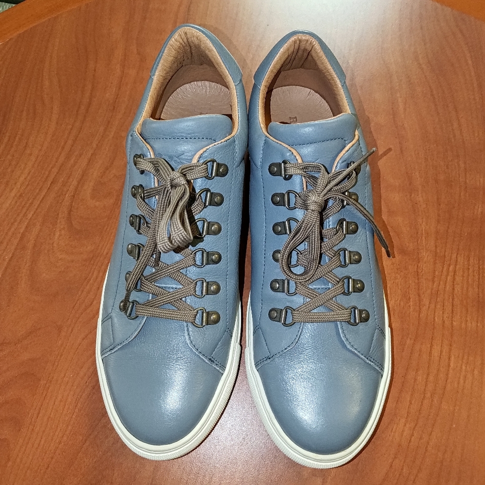 Rodd & Gunn Men's Grey Endeavour Spirit Leather Low-top Sneakers EU 46 US 13